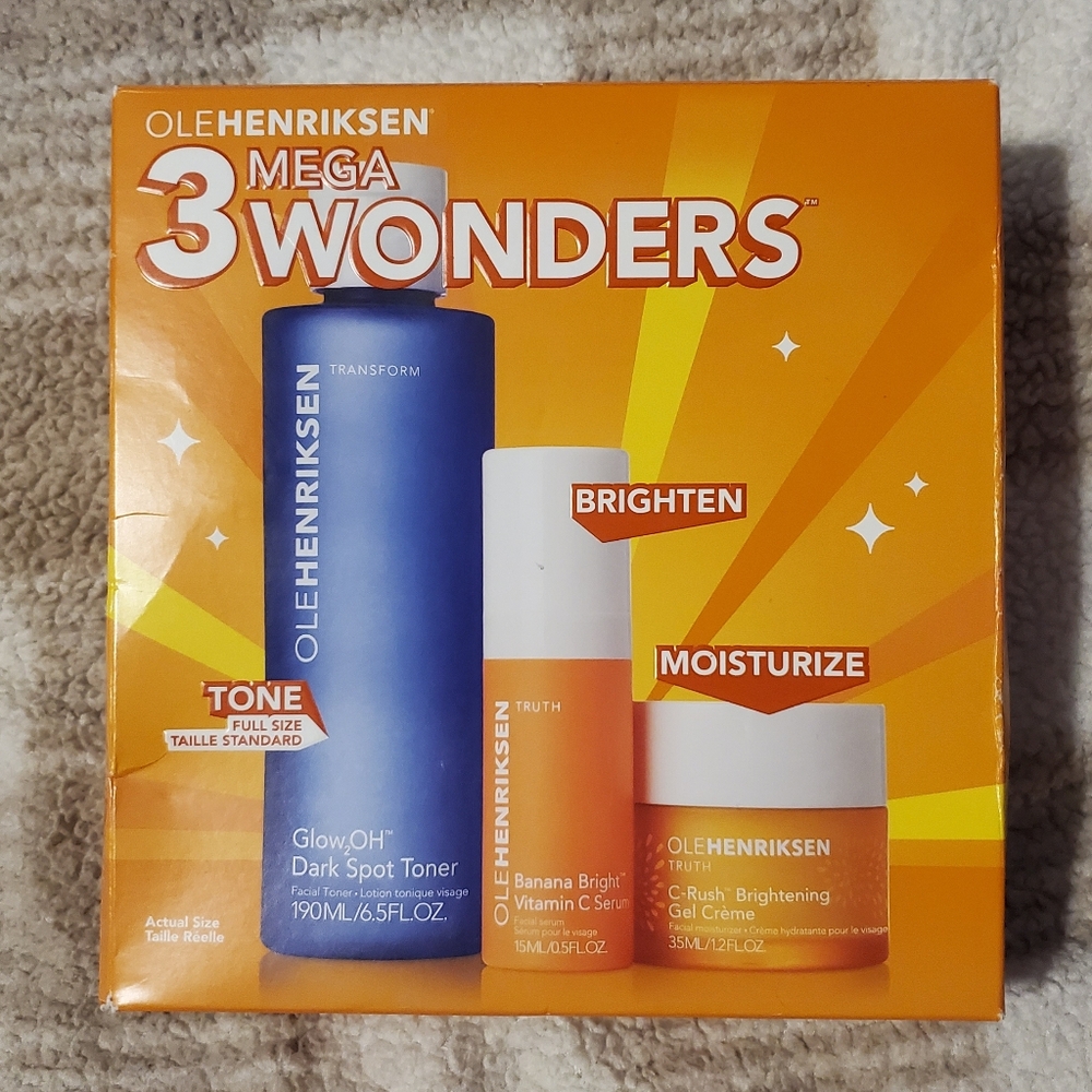 NIB Ole Henriksen 3 Mega Wonders: Tone, Brighten, & Moisturize Set (3pc) - Picture 3 of 13